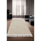 Dijidekor Halı Krem Sahra Yıkanabilir Saçaklı Kaymaz Kesme Ince Yolluk Kilim Salon Halısı Modelleri, SAHRA-KREM-SAÇAKLI, 200x200