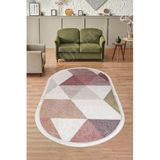 Dijidekor Halı Multi Cool K1270 Saçaklı Oval Kaymaz Kesme Ince Yolluk Kilim Salon Halısı Modelleri, Çok Renkli, 160x600