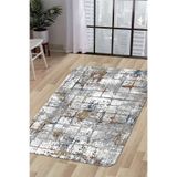 Dijidekor Halı Multi Cool Ky7005 Yıkanabilir Saçaksız Kesme Ince Yolluk Kilim Salon Halısı Modeli, 200x200