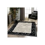 Dijidekor Halı Siyah Cool K0560 Yıkanabilir Saçaksız Kesme Ince Yolluk Kilim Salon Halısı Modelleri, 140x200