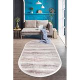 Dijidekor Halı Vizon Cool Ky7005 Saçaklı Oval Kaymaz Kesme Ince Yolluk Kilim Salon Halısı Modelleri, KY7055 140x200