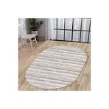 Dijidekor Halı Vizon Cool Ky7055 Yıkanabilir Oval Kesme Ince Yolluk Kilim Salon Halısı Modelleri, Saçaksız, 150x300