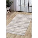 Dijidekor Halı Vizon Cool Ky7055 Yıkanabilir Saçaksız Kesme Ince Yolluk Kilim Salon Halısı Modeli, Saçaklı, 140x200