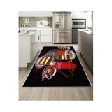 Dijidekor Işıltı Koleksiyonu Model248 Süngerli Dijital Baskılı Saçaksız Mutfak Halısı Yolluk, Model-248, 160x400