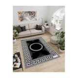 Dijidekor Işıltı Koleksiyonu Model28 Süngerli Dijital Baskılı Saçaksız Mutfak Halısı Yolluk, Siyah, 180x450
