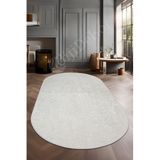 Dijidekor Janjanlı Oval Halı Açık Krem Salon Koridor Antre Mutfak Halısı Silinebilir Yolluk, JANJANLI-KREM-OVAL-SAÇAKSIZ, 150x900