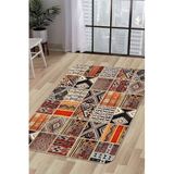 Dijidekor K1300 Patchwork Saçaksız Dijital Halı Kaymaz Yıkanabilir Oda Mutfak Koridor Salon Halısı, 140x200