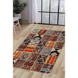 Dijidekor K1300 Patchwork Saçaksız Dijital Halı Kaymaz Yıkanabilir Oda Mutfak Koridor Salon Halısı, 140x600