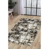 Dijidekor K1310 Black Saçaksız Dijital Halı Kaymaz Yıkanabilir Oda Mutfak Koridor Salon Halısı, 140x200