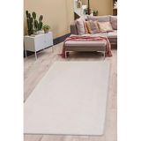 Dijidekor Peluş Halı Açık Vizon Cool Yıkanabilir Post Kesme Yolluk Kilim Salon Halısı Modelleri, Krem-Açık 100x450