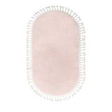 DijiDekor Pembe Oval Post Halı Saçaklı Peluş Yumuşacık Antibakteriyel Çocuk Mutfak Salon Halısı