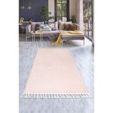 Dijidekor Pembe Post Dokuma Halı Saçaklı Peluş Yumuşacık Antibakteriyel Çocuk Mutfak Salon Halısı, 140x200
