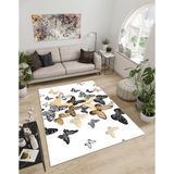 Dijidekor Shine M(262) Beyaz Saçaksız Mutfak Koridor Yolluk Salon Yatak Odası Halısı - 100 x 200 cm