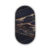 Dijidekor Siyah Gold Sacakli Dijital Oval Hali Kaymaz Yikanabilir Yolluk 100X150
