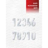 Dijidepo 1-10 Arası Kapı Numarası Seti 6 cm Pleksi Daire Apartman Bina Numaratörü - Gümüş