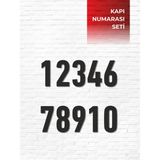 Dijidepo 1-10 Arası Kapı Numarası Seti 6 cm Pleksi Daire Apartman Bina Numaratörü - Siyah