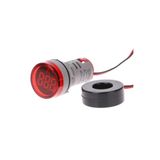 Dijital Ampermetre, Yuvarlak, Kırmızı, 22mm, 0-100A