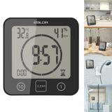 Dijital Banyo Duş Duvar Saati Zamanlayıcı, Büyük LCD Ekranlı Su Geçirmez Duş Saati, Dokunmatik Ekran Zamanlayıcı, ile Duş Zamanlayıcı, Büyük Geri Sayım Görsel Zamanlayıcı Asma Duvar Saati (Siyah)