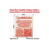 DİJİTAL BARKOD Kişiye Özel Teşekkür Kart Etiketi, Müşteri Takip, Karekodlu Yorum Etiketi 6x5cm - 200 Adet