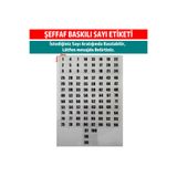 Dijital Barkod Sayı Etiketi Şeffaf Numaratör Seri Numara Envanter, Sayı Sticker 1'den 100'e Kadar 20x15mm