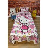 Dijital Baskı Hello Kitty Nevresim Takımı