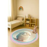 Dijital Baskı Koyun Desenli Kaymaz Taban Çocuk Ve Genç Odası Halısı H0373 Renkli 80 X 80