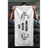 Dijital Baskı Never Give Up Desenli Spor Havlusu Hvl0238 Renkli 80 X 160