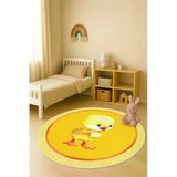 Dijital Baskı Ördek Desenli Kaymaz Taban Çocuk Ve Genç Odası Halısı H0369 Renkli 140 X 140