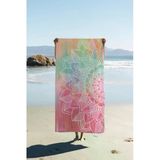 Dijital Baskı Plaj Deniz Havlusu Mandala Desenli Peştamal Hvl0152 Renkli 80 X 160
