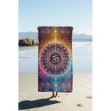 Dijital Baskı Plaj Deniz Havlusu Om Mandala Desenli Peştamal Hvl0055 Renkli 80 X 160