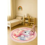 Dijital Baskı Tavşan Desenli Kaymaz Taban Çocuk Ve Genç Odası Halısı H0375 Renkli 120 X 120
