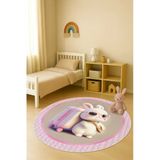 Dijital Baskı Tavşan Desenli Kaymaz Taban Çocuk Ve Genç Odası Halısı H0377 Renkli 120 X 120