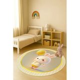 Dijital Baskı Tavşan Desenli Kaymaz Taban Çocuk Ve Genç Odası Halısı H0378 Renkli 180 X 180