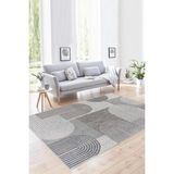 Dijital Baskı Yıkanabilir Kaymaz Taban Salon, Mutfak, Yatak Odası Halı ve Yolluk LNA0030 - Gri - 100 x 300 cm