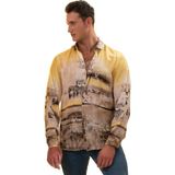 Dijital Baskı Zebra ve Madagaskar Temalı Özel Tasarım Pamuk Vual Slim Fit Gömlek - XL