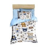 Dijital Baskılı 3d Pamuklu Yenidoğan Bebek Nevresim Takımı Bear Toy Blue (Çok Renkli)