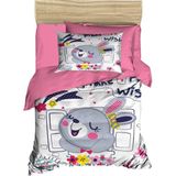 Dijital Baskılı 3D Pamuklu Yenidoğan Bebek Nevresim Takımı Wish Rabbit