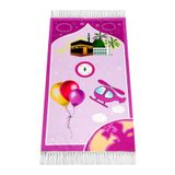 Dijital Baskılı Çocuk Seccadesi - Balonlu Kabeli Pembe Renk - 44 X 78 cm