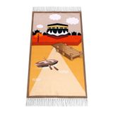 Dijital Baskılı Çocuk Seccadesi - Kayıklı Kabeli Kahverengi - 44 X 78 cm