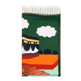 Dijital Baskılı Çocuk Seccadesi - Kayıklı Kabeli Yeşil Renk - 44 X 78 cm