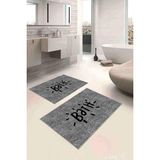 Dijital Baskılı Kaymaz Taban Bath Yıkanabilir 2li Banyo Halısı Paspas Klozet Takımı