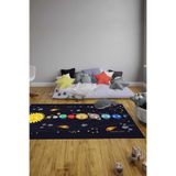 Dijital Baskılı Kaymaz Yıkanabilir Eğitici Gezegen Desenli Çocuk Odası Halısı-d9090
