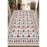 Dijital Baskılı Renkli Kilim Desenli Kaymaz Taban Yıkanabilir Halı 120 X 180 Cm Çok Renkli