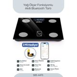 Dijital Bluetooth Tartı, Yağ, Su, Kas, Kilo, Vücut Endeksi Ölçer Siyah - Ahşap