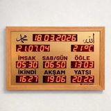 Dijital Cami Saati 60X40 Cm – Kumandalı Yan Tasarım
