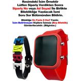 Dijital Çocuk Kol Saati, Isimli, Su Geçirmez, Siyah, Kız ve Erkek Çocukler Için - Altın - Kırmızı - 35 - 48 mm - Seçenek 1
