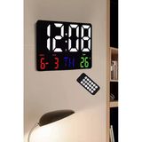 Dijital Duvar Saati Hd LED Ekran Tarih Gün Sıcaklık Alarm USB Dekoratif 25X16CM