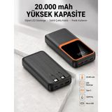 Dijital Ekranlı 20.000 Mah Powerbank | 22.5W Hızlı Şarj + Çoklu Bağlantı Seçeneği Yeni Nesil