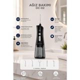Dijital Ekranlı Şarjlı Ağız Duşu 2 Modlu Taşınabilir Ağız Bakım Cihazı Oc02 Siyah
