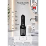 Dijital Ekranlı Şarjlı Ağız Duşu 4 Modlu Taşınabilir Ağız Bakım Cihazı Oc01 Siyah
